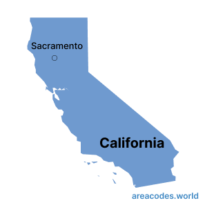 California map image - areacode.world