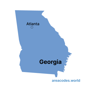 Georgia map image - areacode.world