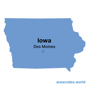 Iowa map image - areacode.world