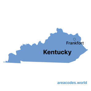 Kentucky map image - areacode.world