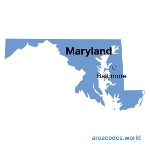 Maryland map image - areacode.world
