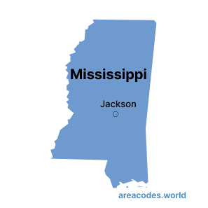Mississippi map image - areacode.world