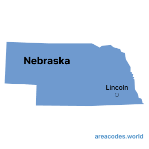 Nebraska map image - areacode.world