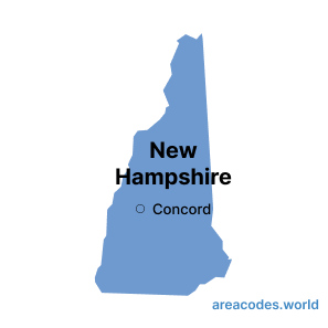 New Hampshire map image - areacode.world