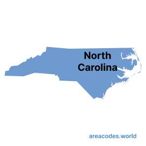 North Carolina map image - areacode.world
