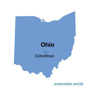 Ohio map image - areacode.world