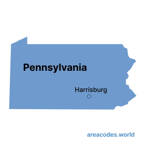 Pennsylvania map image - areacode.world