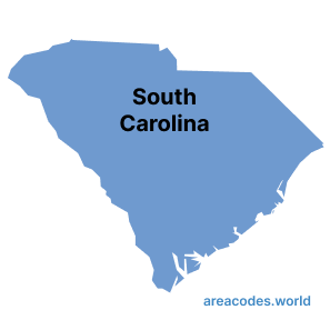 South Carolina map image - areacode.world