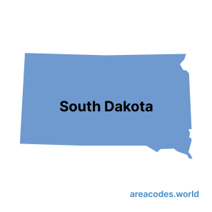 South Dakota map image - areacode.world