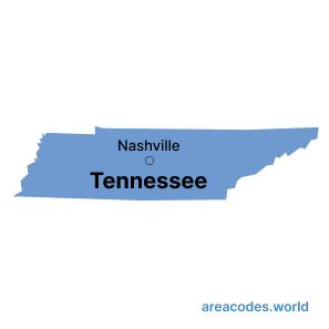 Tennessee map image - areacode.world