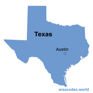 Texas map image - areacode.world