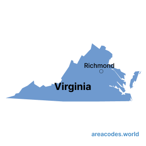 Virginia map image - areacode.world