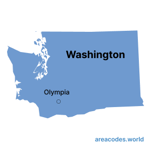 Washington map image - areacode.world